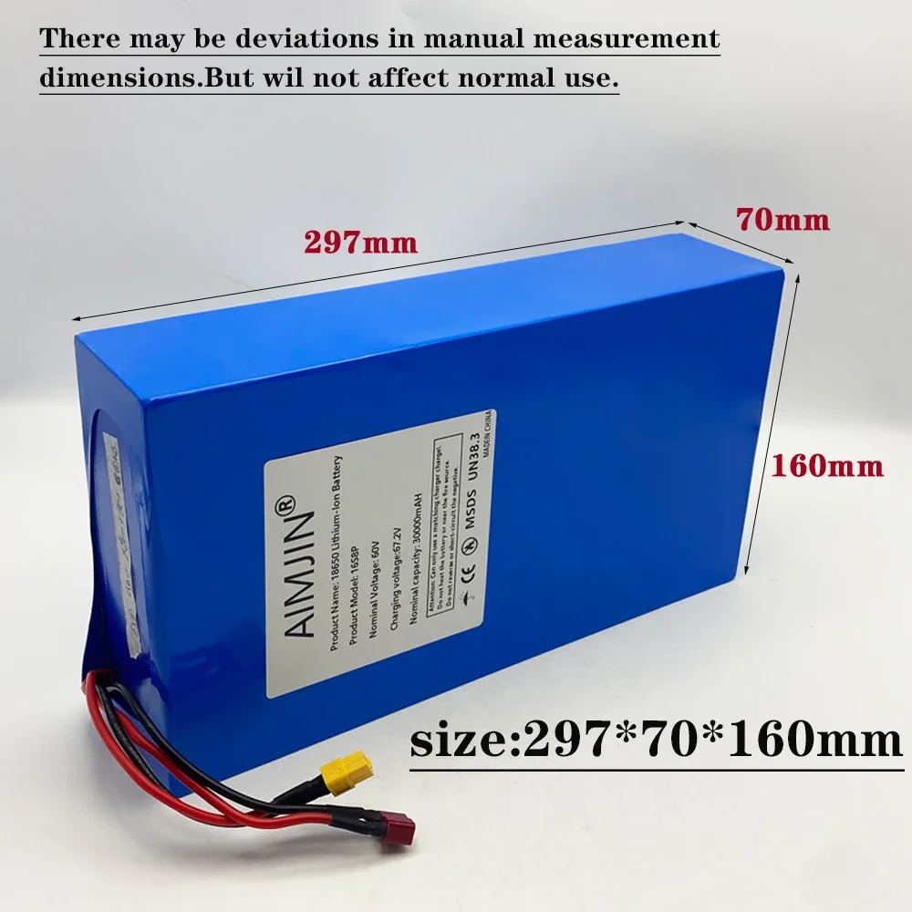 1000-3000W yüksek güçlü 60V 30 - 60V 30Ah Electric Scooter Battery incelemesi ve fiyatı